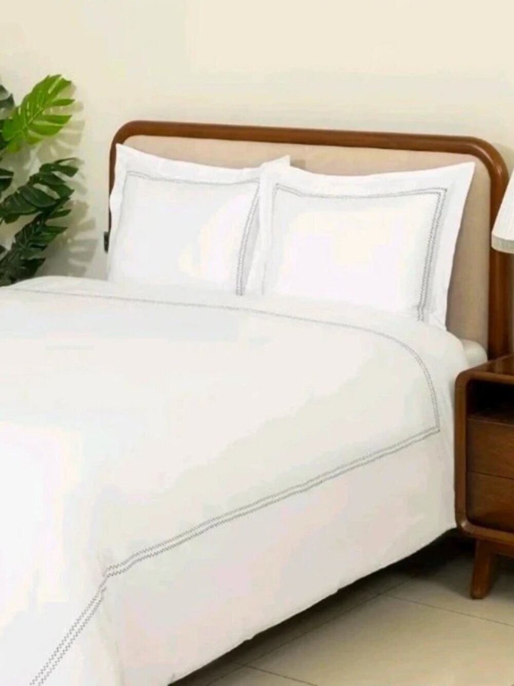 Dreamology Queen Duvet Cover Set 100% Cotton Embroidered Stitch OEKO-TEX 300TC